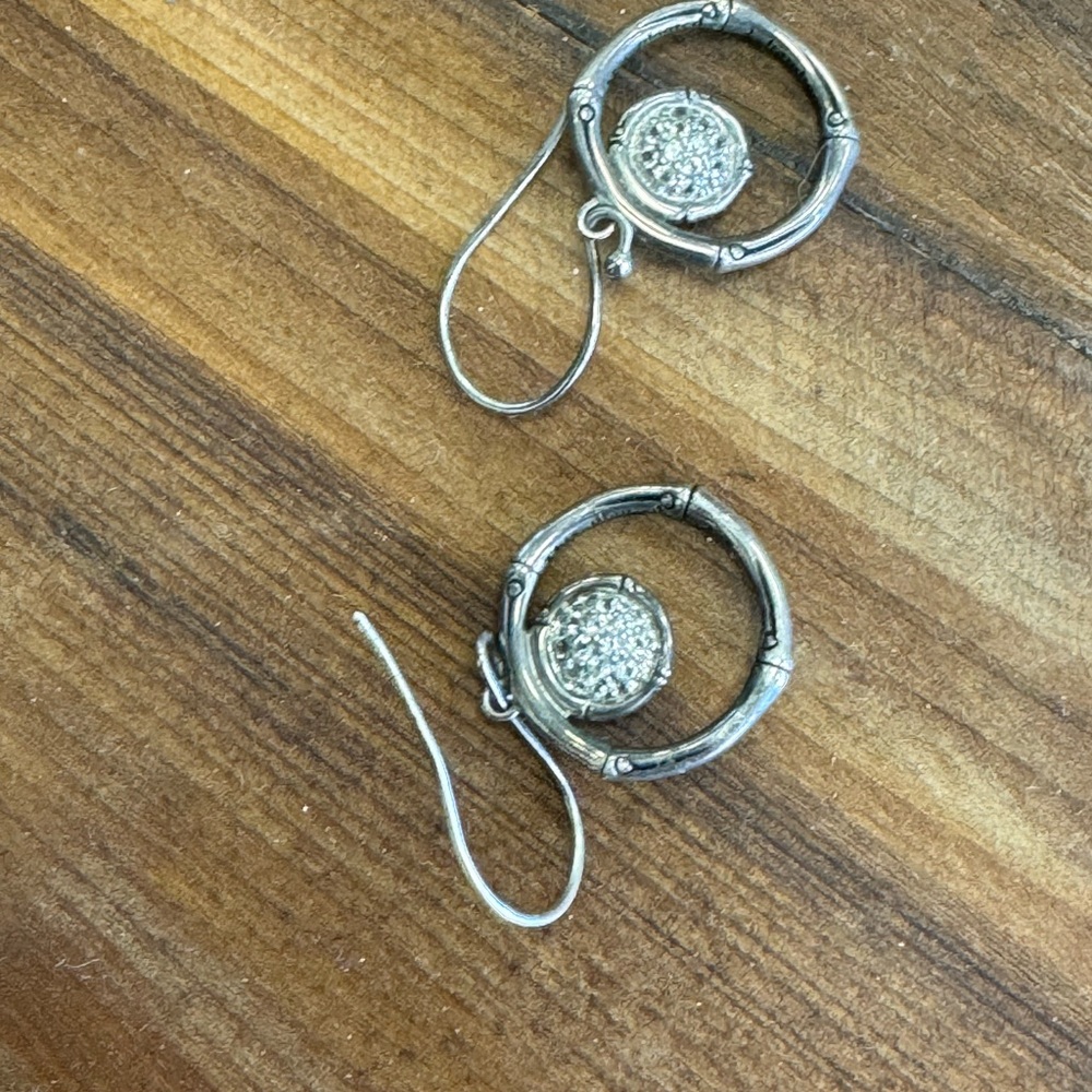 John Hardy Bamboo Sterling Silver Earrings 5.9g - Picture 3 of 9